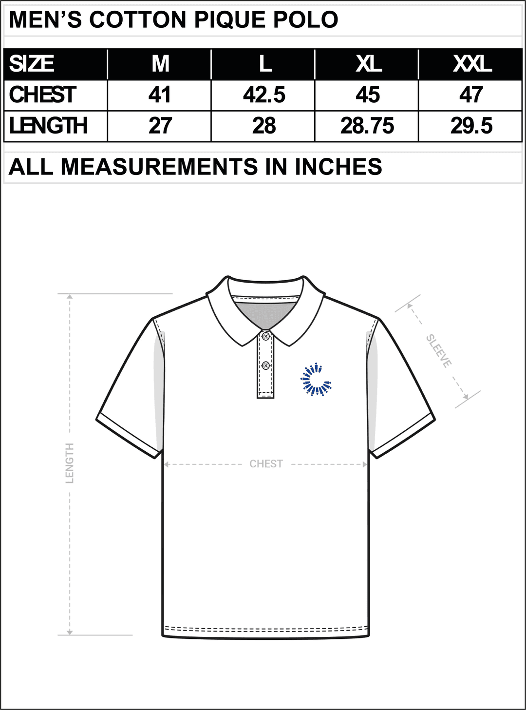 UNIPOLO MEROON sizeChartImage